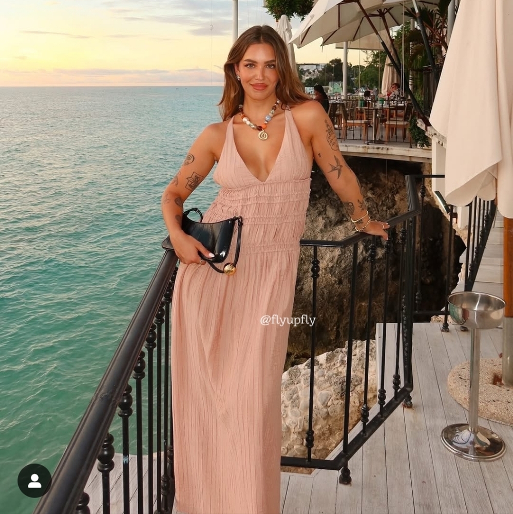 Zara coral Maxi Dress